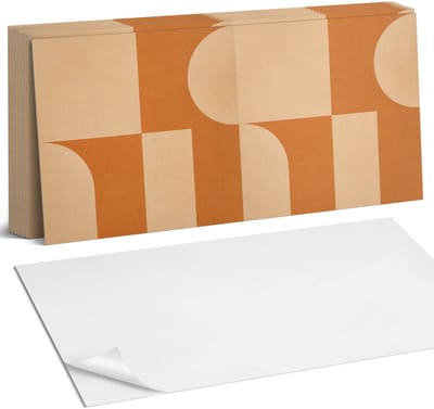 Coloray Plaktegels - Abstract geometrisch patroon Zelfklevende Wandtegels - 40 cm x 20 cm - Oranje Plaktegels - 10 stuks - Rechthoek PVC Tegels - Plaktegels Badkamer - Vloertegels Zelfklevend - Vinyl Tegels - Portugese Tegels