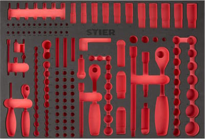 STIER - EVA Schuiminzet - Voor Steeksleutelset 179-delig - 570 x 400 x 30 mm