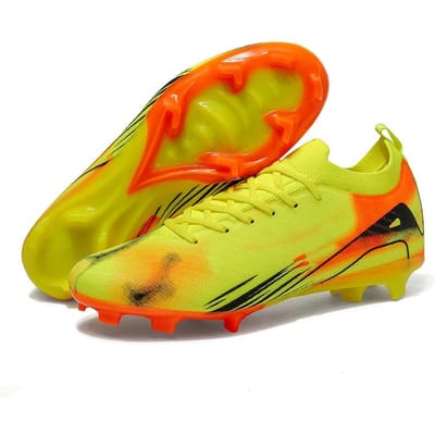 Crampons de Football Antidérapants Unisexes Premium, Chaussures de Football Homme Chaussures de Football Professionnelles Ultra-légères Chaussure d'Entraînement Herbe Garçon 40 jaune