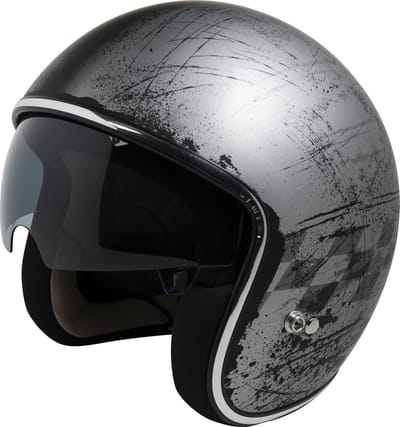 IXS HX 77 2.5 jethelm | mat zilver - zwart | met vizier | maat S
