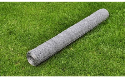 Kippengaas Gegalvaniseerd Staal - Zeskantig Gaasbuitengewoon - 25x1 m - Zilver - Fijnmazig Volièregaas en Kuikengaas 13 mm - Muizengaas en Roestbestendig Tuingaas voor Kippenren en Moestuin