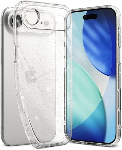 Ringke Air | Hoesje Geschikt voor Apple iPhone Air | Back Cover Flexibel TPU | Militaire Standaard | Glitter Transparant