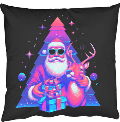 Sierkussens - Kussentjes Woonkamer - 50x50 cm - Retro - Kerstman - Rendieren - Kerstboom