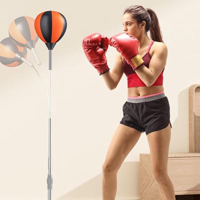 Bokssnelheidstrainer - Fitnessapparatuur - Stress verminderen - Zuignap basis - Verstelbaar - Zwart