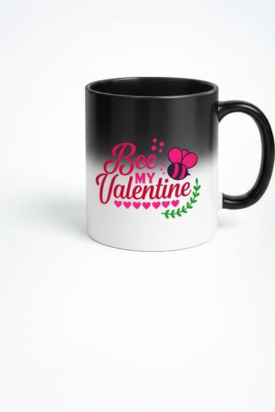 Magische Mok 'Bee My Valentine' - Thermochromische Mok met Roze Bij & Harten | Valentijn Cadeau