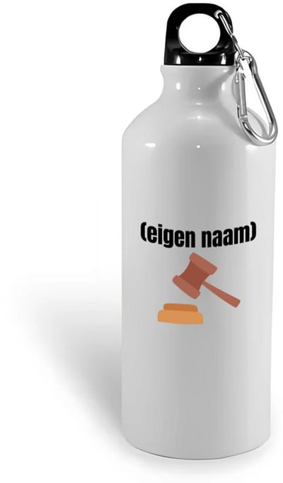 Hacebo® - rechter met hamer waterfles - Advocaat - iemand die rechter is - met eigen naam - leuk cadeau voor iemand die rechter is - cadeau - kado - water fles - 400ML