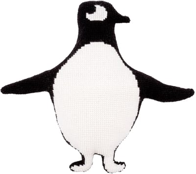 Vervaco - Kruissteekvormkussen kit met rug - Eva Mouton - Pinguin - PN-0196999 - Borduren - Borduurpakket - Borduurpakket volwassenen - Borduurpakket kind