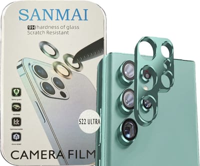 Metalen Camera Lens Protector Voor Samsung Galaxy S22Ultra Aluminium Camera Cover Frame Groen - 2STUKS