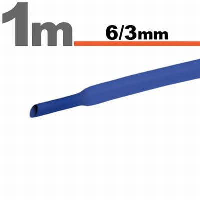 10× 1 Meter Krimpkous Blauw 6 / 3 mm – 10 Stukken Van 1 Meter – Warmtekrimpbuis Voor Isolatie En Kabelbescherming – Geschikt Voor Elektrische Installaties En Reparaties [11022K]