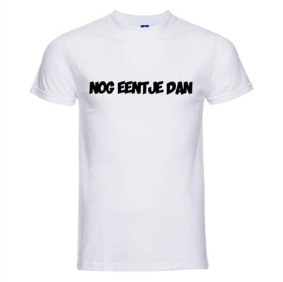 Nog eentje dan T-shirt - 100% Katoen - Maat XS - Classic Fit - Wit