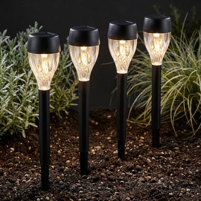 Lomera Solar Tuinlamp Set van 10 - Tuinverlichting op Zonne-energie - Padverlichting - Prikspot - Buitenverlichting Warm Wit LED - Tuinspot - Priklamp - Solarlamp voor Tuin en Pad - Tuinlampen op Zonne-energie - Sfeerverlichting Buiten
