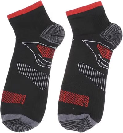 CHPN - Compressiesokken - Sportsokken - Zwart/Rood - Unisex Compressie Sokken - Ademend - Gezondheidssokken - Verbeterd de Bloedcirculatie