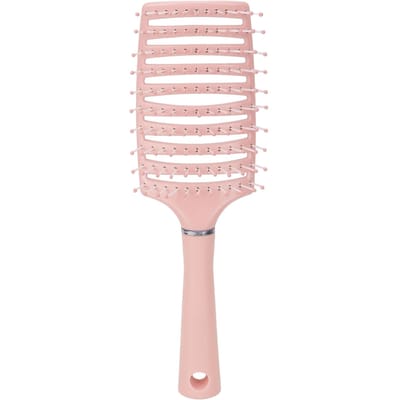 Brosse démêlante professionnelle pour hommes et femmes, brosse à cheveux plate ventilée, outil de coiffage pour cheveux épais rose