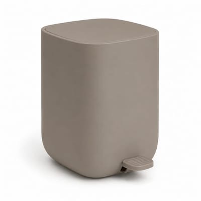 Afvalbak 7 Liter Taupe - Pedaalemmer met Soft Close - Compacte Prullenbak Badkamer & Toilet - Kunststof - 27x21,5x26,5 cm