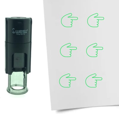 CombiCraft Stempel wijzen naar rechts 10mm rond - Groene inkt
