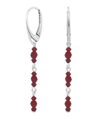 ARLIZI 2197 Oorbellen Swarovski kristal rood - sterling zilver - 6 cm