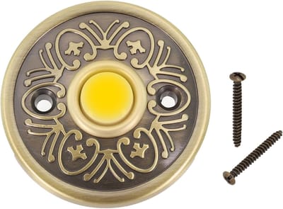 Deurbel Drukknop - Belknop IJzer - Voordeur Beveiligen - Ingebouwd LED Licht - 6 cm - Brons