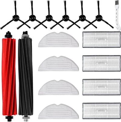 17 stuks accessoires gescht voor Roborock S8/S8+ robotstofzuiger met 2 hoofdborstels, 4 reinigingsdoeken, 4 filters, 6 zijborstels, 1 reinigingsborstel