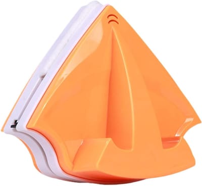 Magnetische raamreiniger - Dubbelzijdig glasgereedschap - Glasoppervlakken reinigen - Driehoekige vorm - 3-12 mm glas - Oranje
