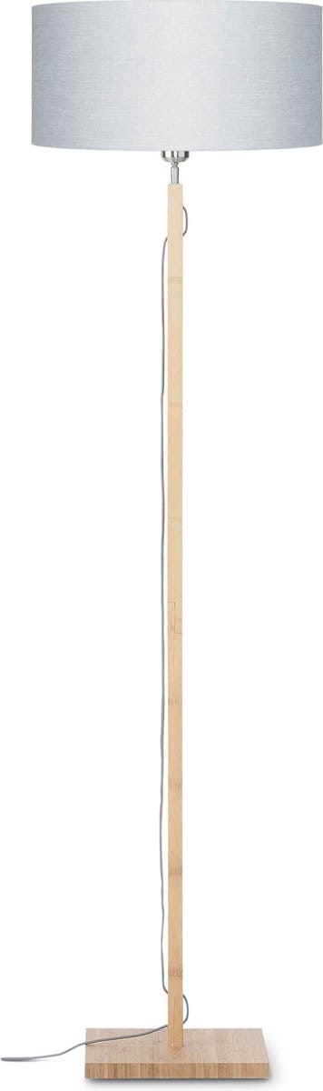 GOOD&MOJO Vloerlamp Fuji - Lichtgrijs/Bamboe - Ø47cm - Scandinavisch,Bohemian - Staande lampen voor Woonkamer - Slaapkamer