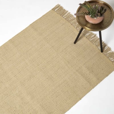 Homescapes Zaphyr Jute Vloerkleed 90 x 150 cm - Natuurlijk vloerkleed gemaakt van 100% jute