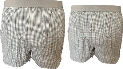 Embrator 2-pack mannen Boxershort geweven katoen groen/wit/grijs XXL