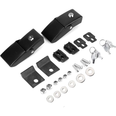 2 stuks Motorkap Sluitingen Vergrendelingen Kits met Sleutel Geschikt voor Jeep Wrangler 2007 2017 black