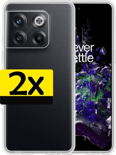 Hoesje - 2 Stuks - Geschikt voor OnePlus 10T - Sterk & Shockproof - Case Siliconen - Back Cover - Telefoon Hoes - Telefoonhoesjes - Transparant