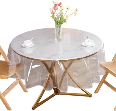 Transparant Rond Tafelkleed – Waterdichte en Oliebestendige PEVA Tafelbeschermer, Doorzichtig Plastic Tafelkleed Beschermhoes voor Eettafel en Keukentafel - 100 cm