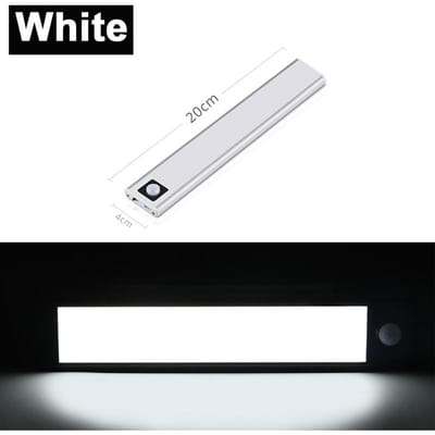 0,8 cm dun USB LED-kastlicht 3 modi PIR bewegingssensor LED-licht zilver oplaadbaar aluminium keukenkast LED-nachtlampje 20 cm / 40 cm 20CM beige