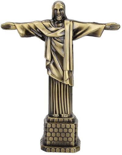 Dailygoods- Christusstandbeeld Brons - Beeldjes Decoratie - Sculptuur - Beelden voor Binnen - Bureaudecoratie - Hoogte 18,5 cm - Beeldje