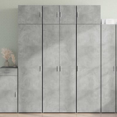 vidaXL - Opbergkast - 70x42,5x225 - cm - bewerkt - hout - betongrijs