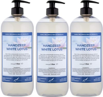 Handzeep White Lotus 1 liter - met gratis pomp - set van 3 stuks
