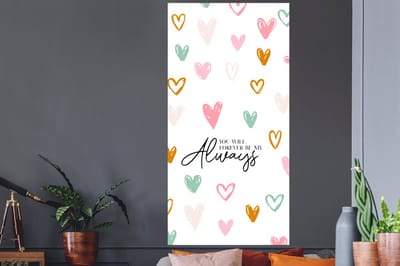 Muurstickers - Sticker Folie - You will forever be my always - Koppel - Quotes - Spreuken - 80x160 cm - Plakfolie - Muurstickers Kinderkamer - Zelfklevend Behang - Zelfklevend behangpapier - Stickerfolie