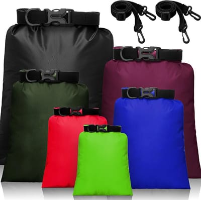 Waterdichte Duffle Tassen Set (6 Delig) - 15L tot 2L - Inclusief Schouderbanden - Voor Watersport en Outdoor