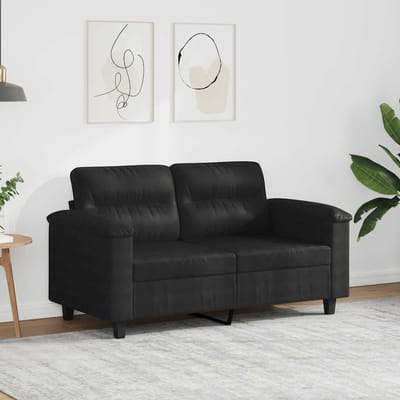 vidaXL - Tweezitsbank - 120 - cm - microvezelstof - zwart