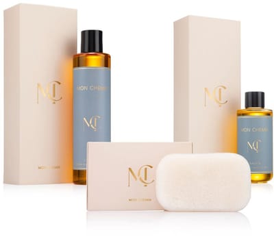 Mon Chemin® L’Eauvia Ritual Set | Badolie & Doucheolie + Konjac Lichaamsspons – Ultiem Badritueel