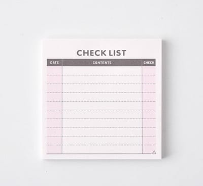 Mini checklist | 60 vellen | 9.5 x 9.5 cm