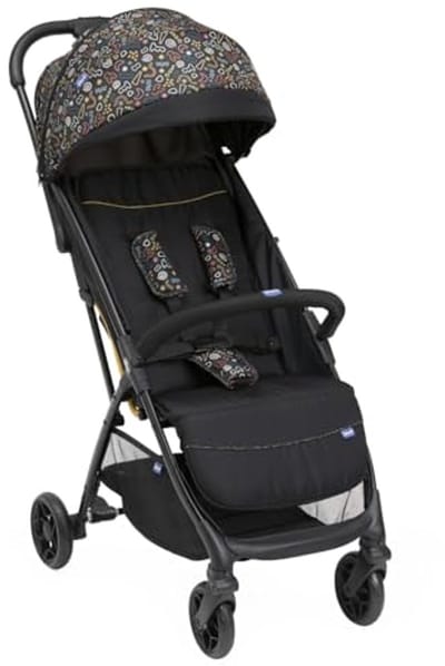 Lichtgewicht wandelwagen voor baby's 0-4 jaar - Speels Zwart