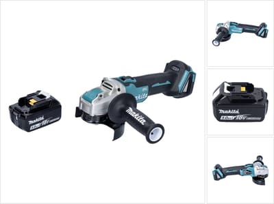 Makita DGA 521 T1X1 accu haakse slijper 18 V 125 mm X-LOCK Brushless + 1x accu 5,0 Ah - zonder oplader