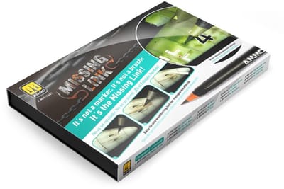 AMMO by Mig Jimenez Hobbyverf Vliegtuigen - MIG 0401 Missing Link - Vliegtuigen - Waterverfpenseel Puntmarker Set - 12 Kleuren Marker Pen - 12 ml