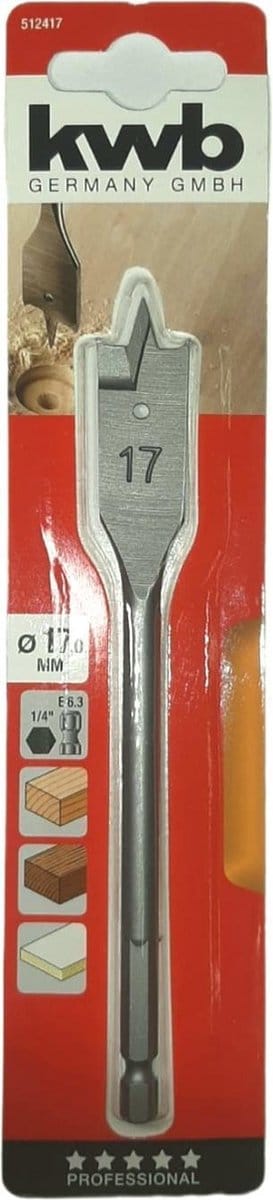 KWB - Speedboor - Lepelboor - met voorsnij punten - 17mm Profi
