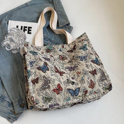 Grote Capaciteit Commuter Tote Bag Dames Canvas Tas Dames Ins College Studenten' Les Mode Eén-schouder Handtas gray