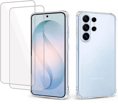 ChiGuard Hoesje & 2x Screenprotector geschikt voor Samsung Galaxy S26 UltraHoesje Screenprotector - Gehard Glas Cover + Shock Proof Case – Transparant