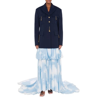 Moschino Gabardine Jacket Military Twist Blue Size: 36 | Light Jackets Outlet | Dames | Blauw