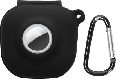 kwmobile oordopjes case geschikt voor Beats Fit Pro hoesje - Oortjes cover met AirTag houder - In-ear koptelefoon hoes - Silicone in zwart