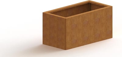 Cortenstaal plantenbak - Rechthoek - 80x40x30cm - Roestkleur - Met bodem - MySteel