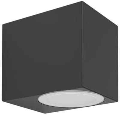 Eglo LED buitenlamp Jabaga, buiten wandlamp met downlight, wandspot met indirect licht, wand buitenverlichting van zwart metaal, incl. GU10 lichtbron, warm wit, Down Light, IP44