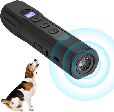 Antibell Anti-Bark Ultrasonic Device voor Honden - 3 Modi - 10 Meter Bereik - Oplaadbare Hondentrainingshulp - Veilig voor Kleine Middelgrote en Grote Honden - Anti Blaas Apparaat - Effectieve Bark Stopper