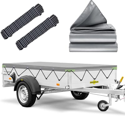Waterdichte Aanhangwagen Afdekzeil Plat met Zeilkoord voor Diverse Trailers